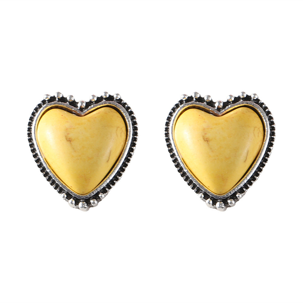 Wholesale Heart-shaped turquoise earrings